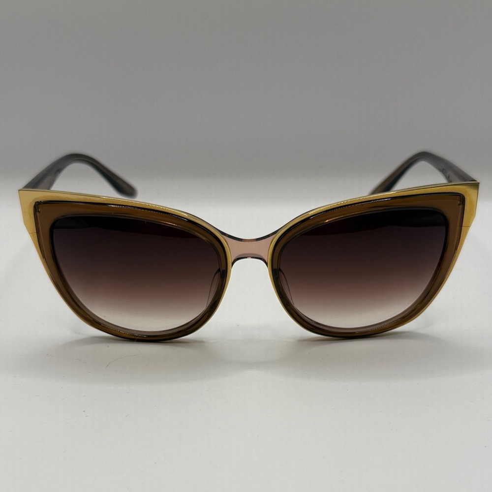 Barton Perreira Gold and Brown Cat-Eye Sunglasses